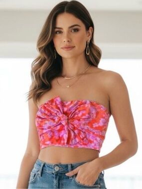 DO+BE Vibrant Pink and Orange Top